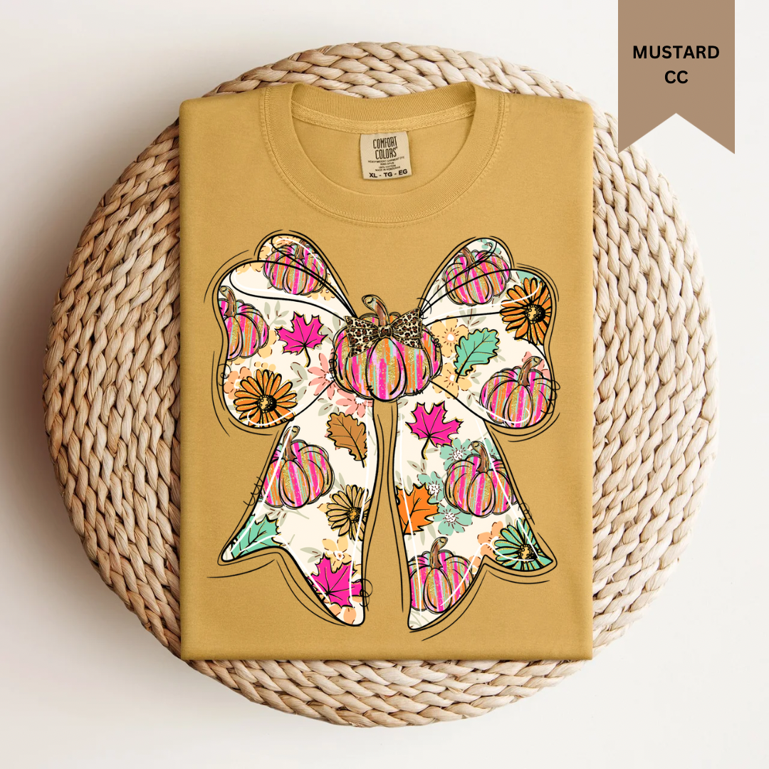 Pumpkin Boho Bow Tee.
