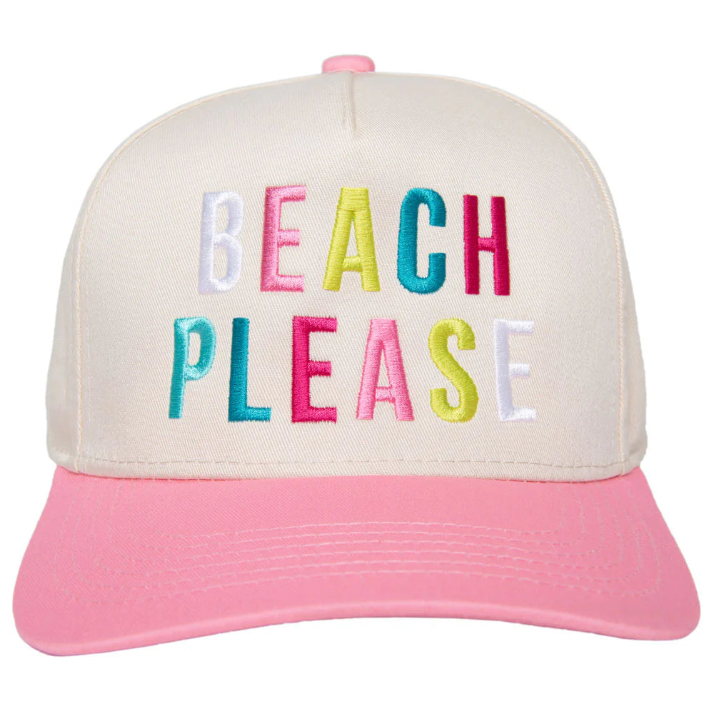 BEACH PLEASE (Multicolored) Two-Toned Vintage Hat