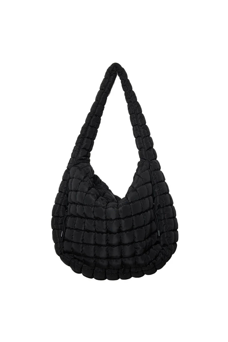 Black Puffer Tote Bag
