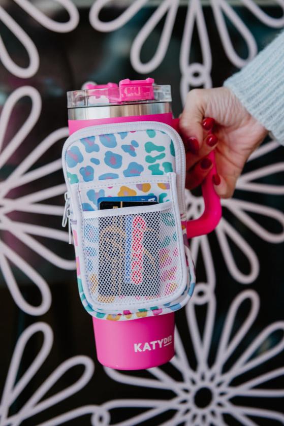 Pastel Leopard Tumbler Zipper Pouches
