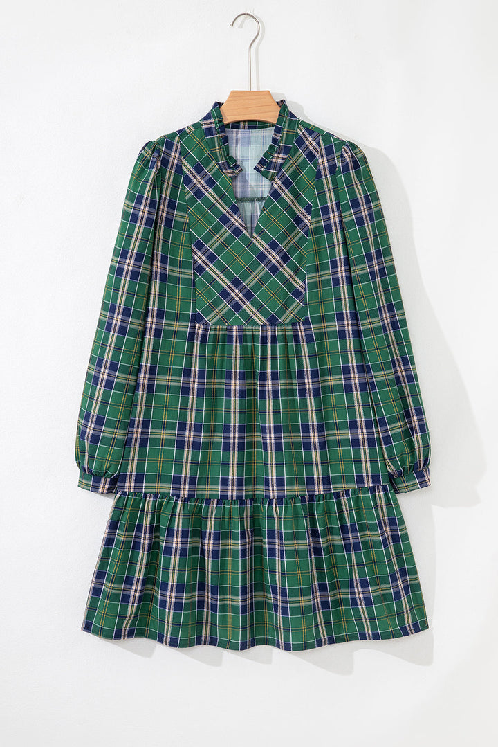 Green Plaid Frilly Dress RTS