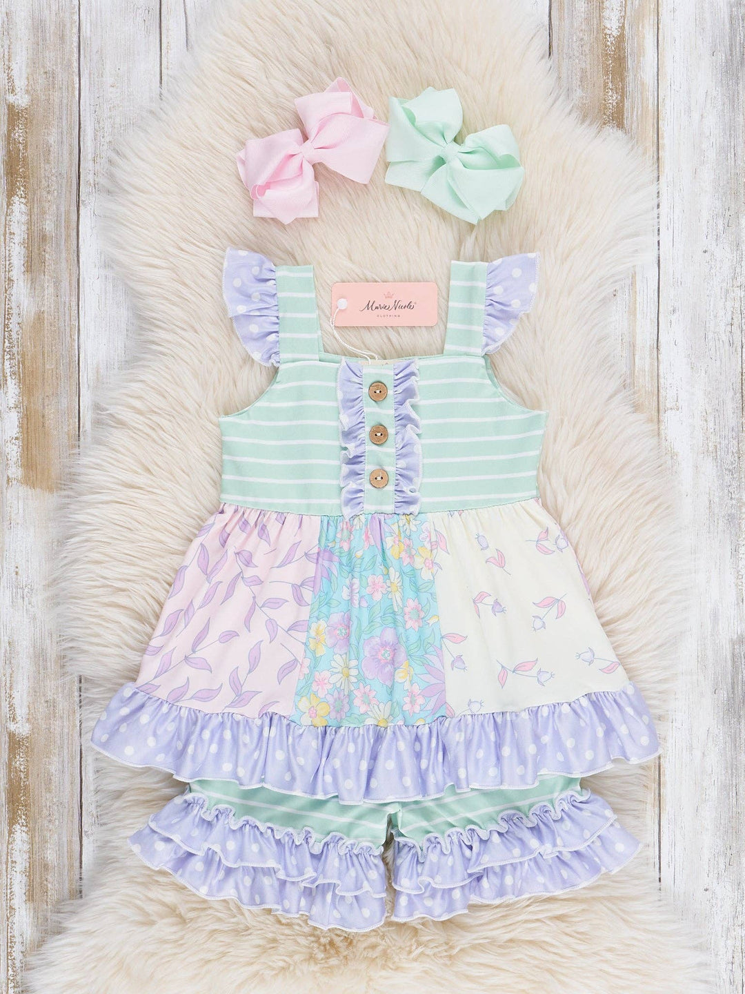 Pastel Buds & Blooms Ruffle Outfit