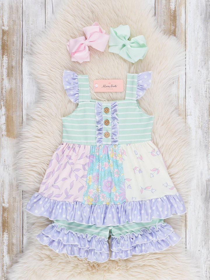 Pastel Buds & Blooms Ruffle Outfit