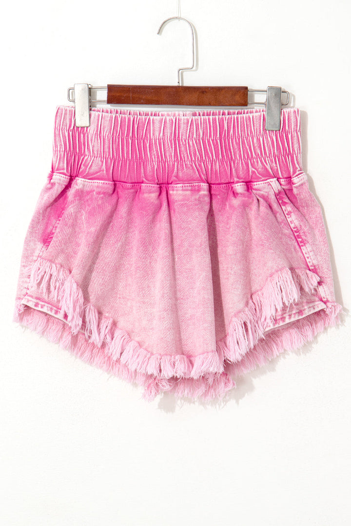 Pink Frayed Denim Bottoms RTS