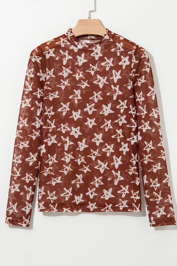 Red Mesh Star Slim Top RTS