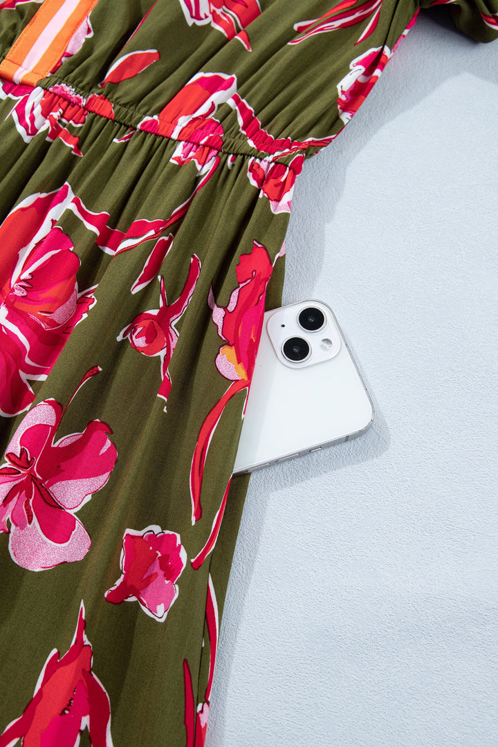 Green Floral Maxi Dress RTS