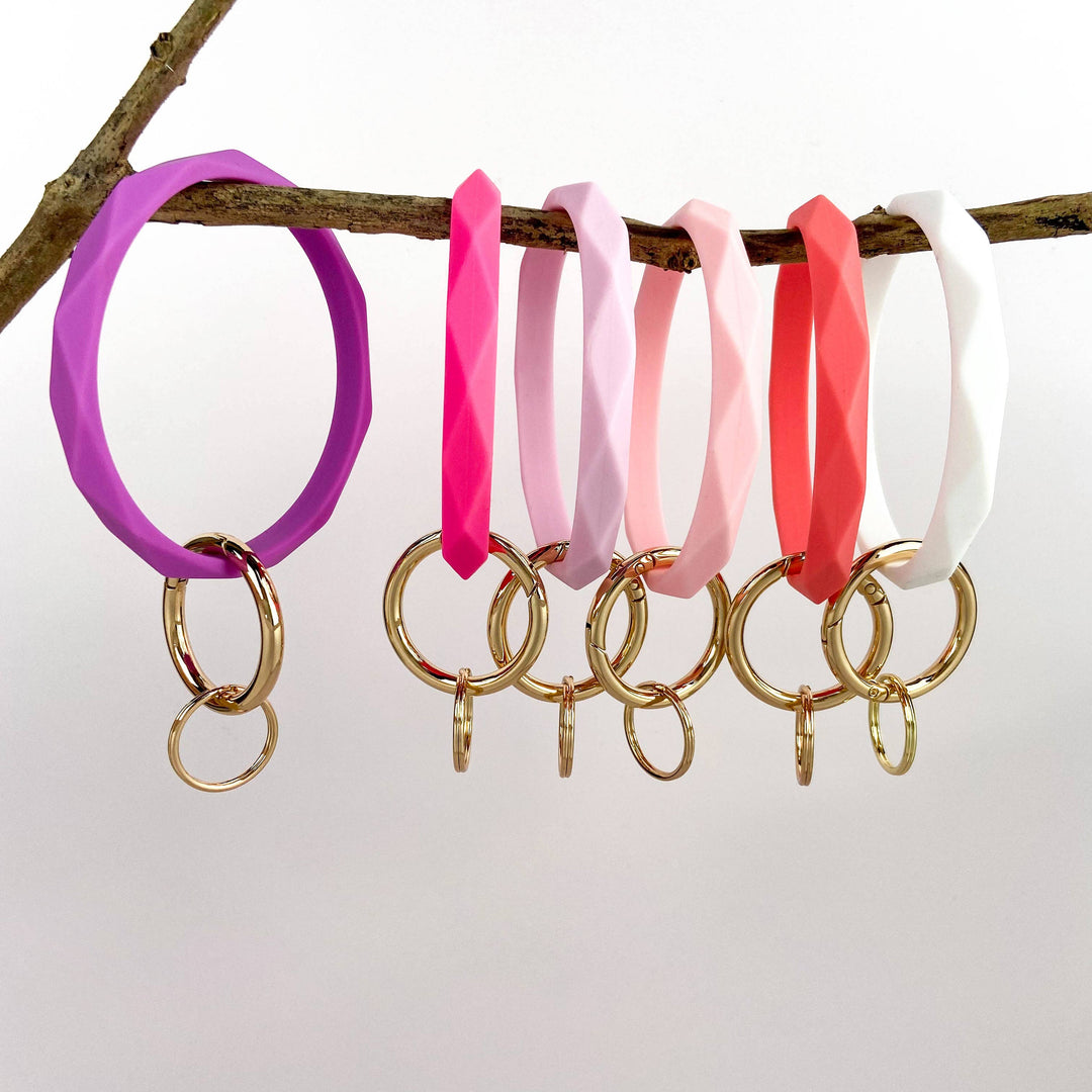 Diamond Shape Silicone Bracelet Keychain