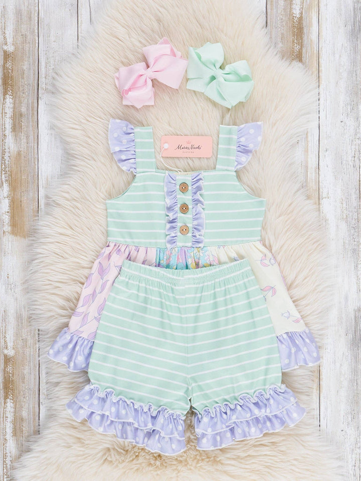 Pastel Buds & Blooms Ruffle Outfit