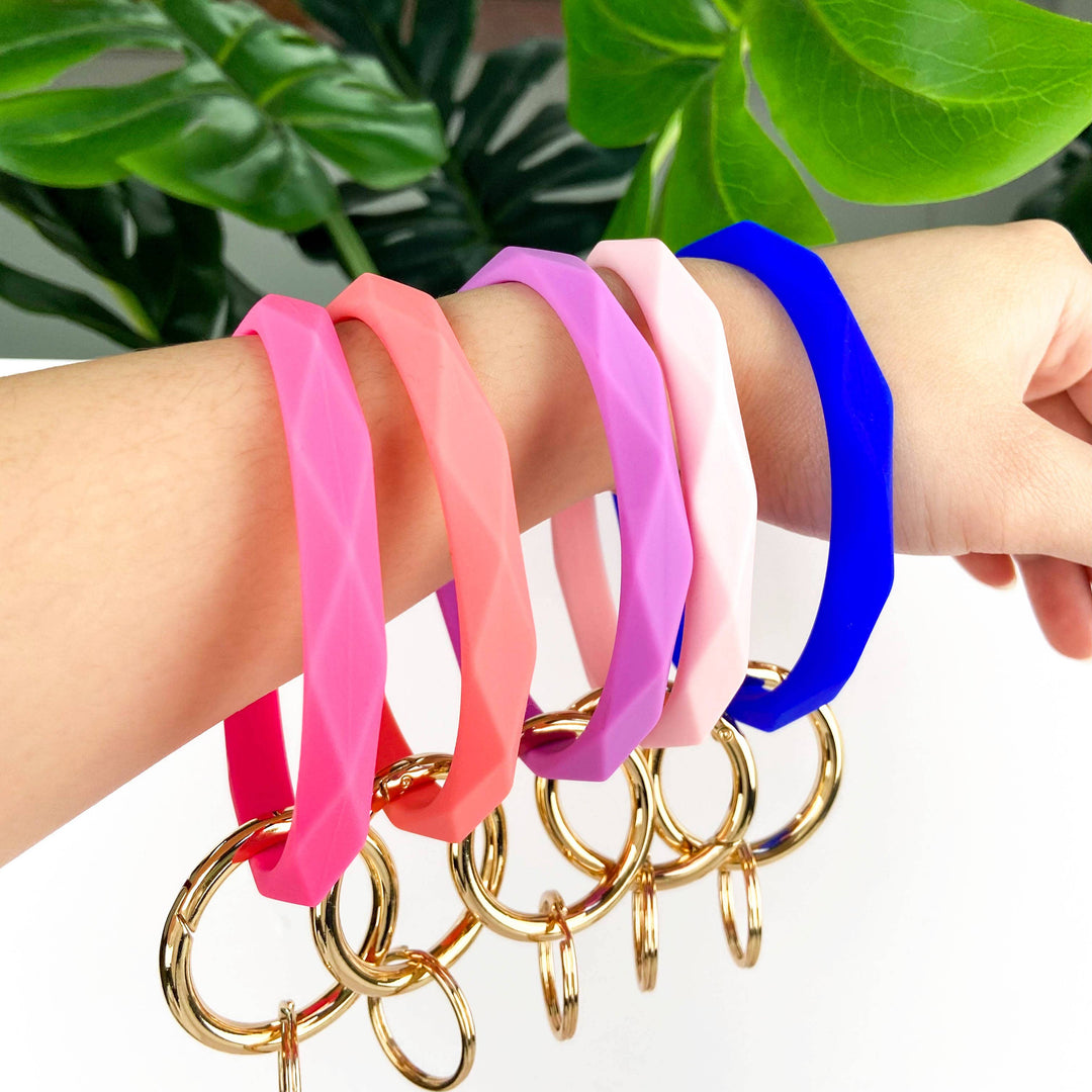 Diamond Shape Silicone Bracelet Keychain