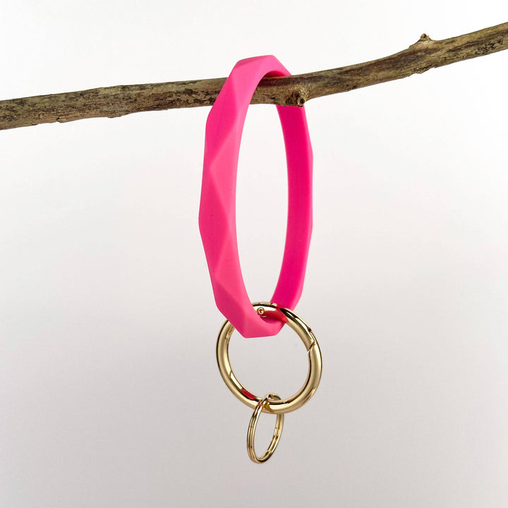 Diamond Shape Silicone Bracelet Keychain