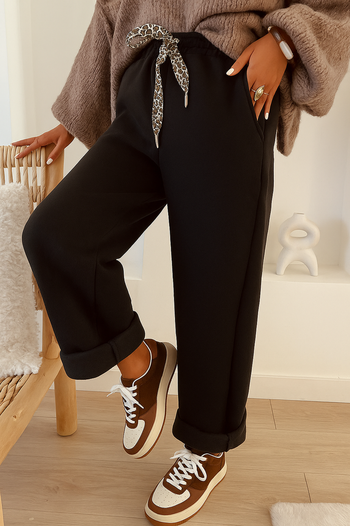 Fleece Leopard Drawstring Pants RTS