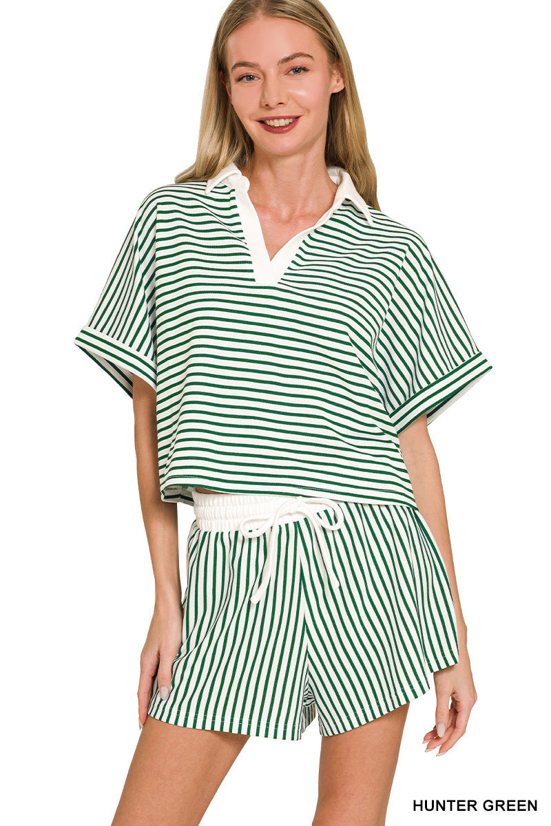 Striped- Collar Set Zenana RTS