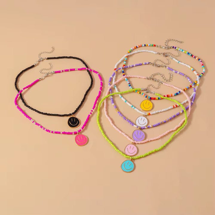 Smiley Beaded Necklace RTS