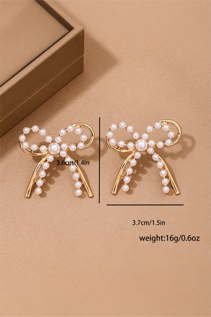 Pearl and Gold Bow Earrings RTS