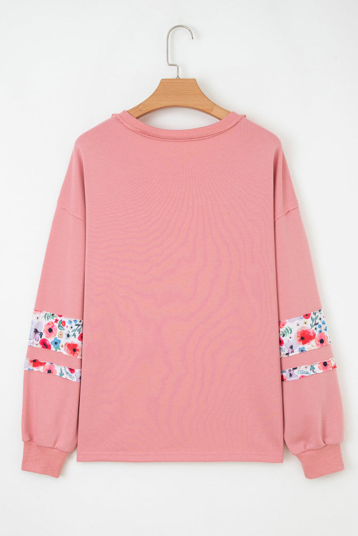 Peach Floral Applique Baggy Top RTS