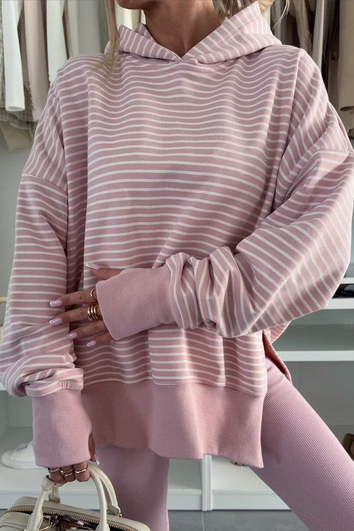 Stripe Thumbhole side Slits Hoodie RTS