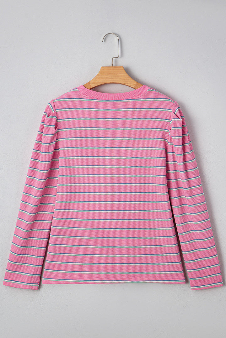 Rose Stripe Textured Top RTS