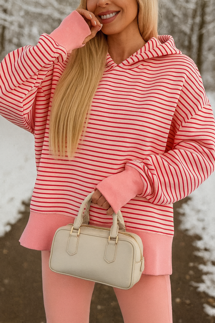 Stripe Thumbhole side Slits Hoodie RTS