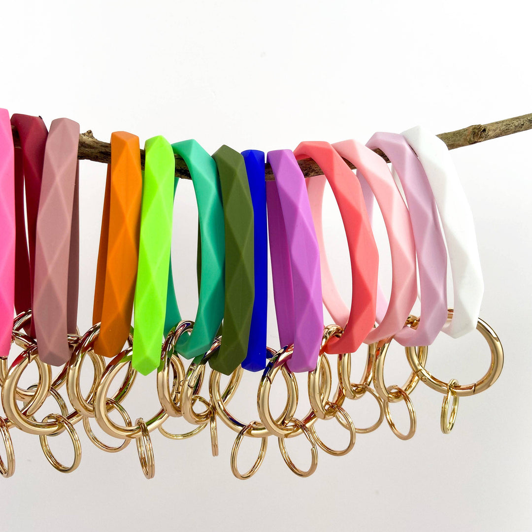 Diamond Shape Silicone Bracelet Keychain