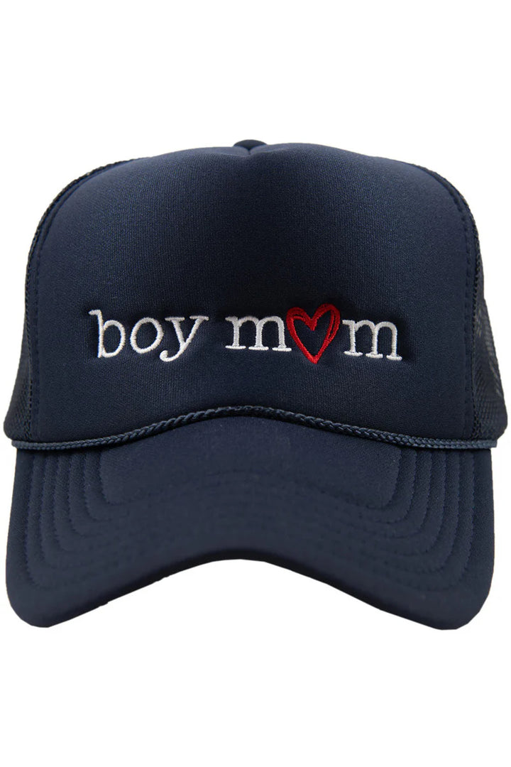 Boy Mom (Red Heart) Foam Trucker Hat