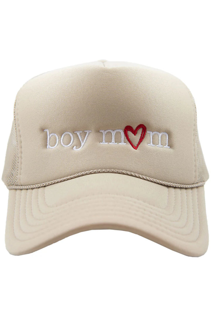 Boy Mom (Red Heart) Foam Trucker Hat
