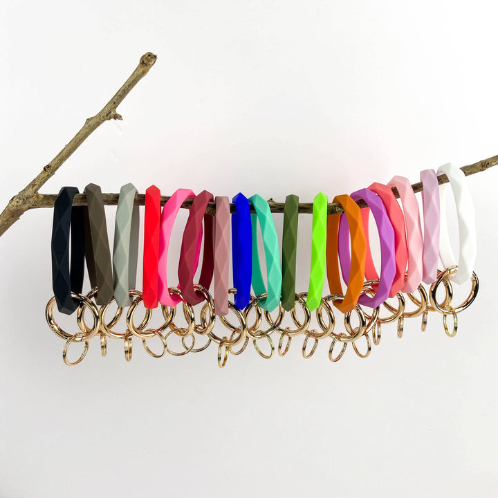 Diamond Shape Silicone Bracelet Keychain