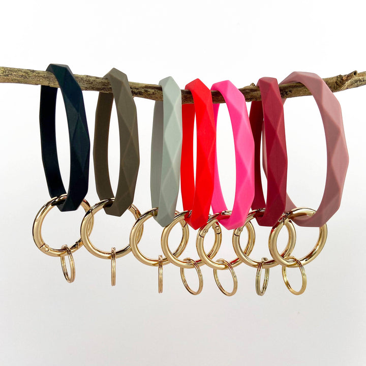 Diamond Shape Silicone Bracelet Keychain