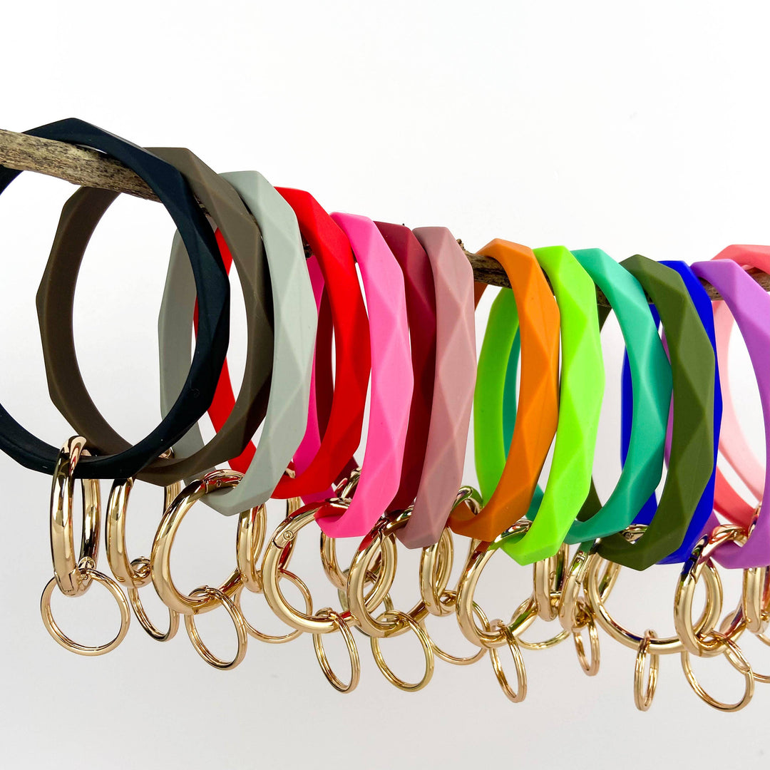Diamond Shape Silicone Bracelet Keychain