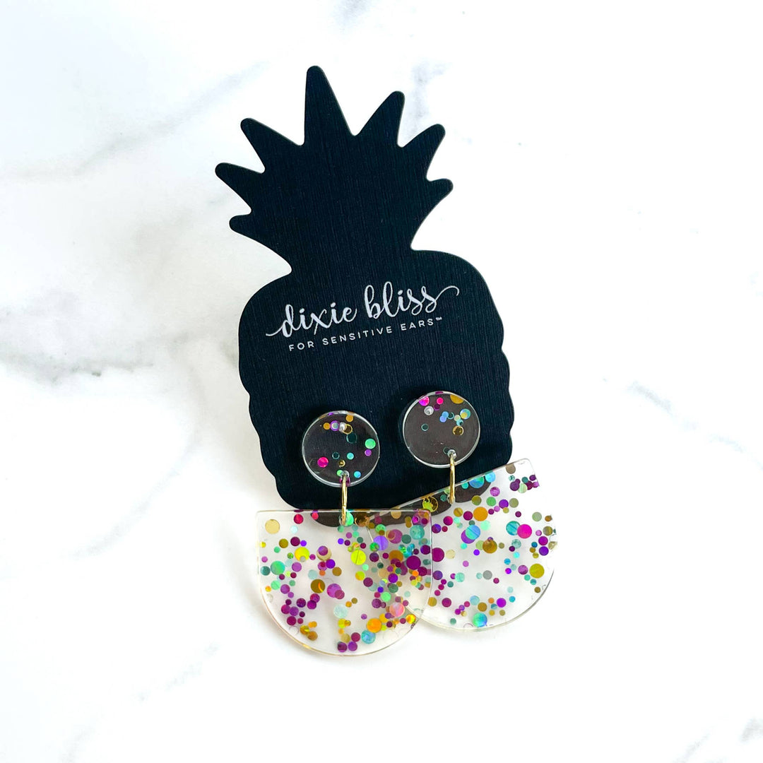 Party Time in Mardi Gras Confetti Earrings