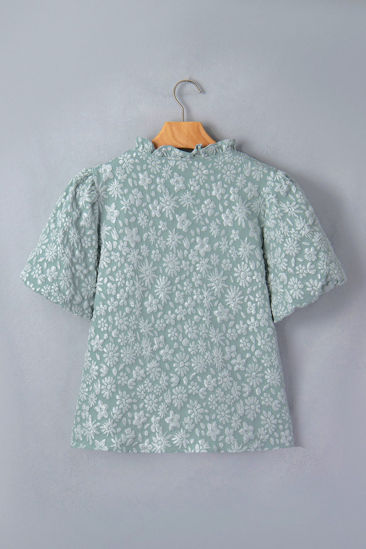 Floral Textured Puff Blouse RTS