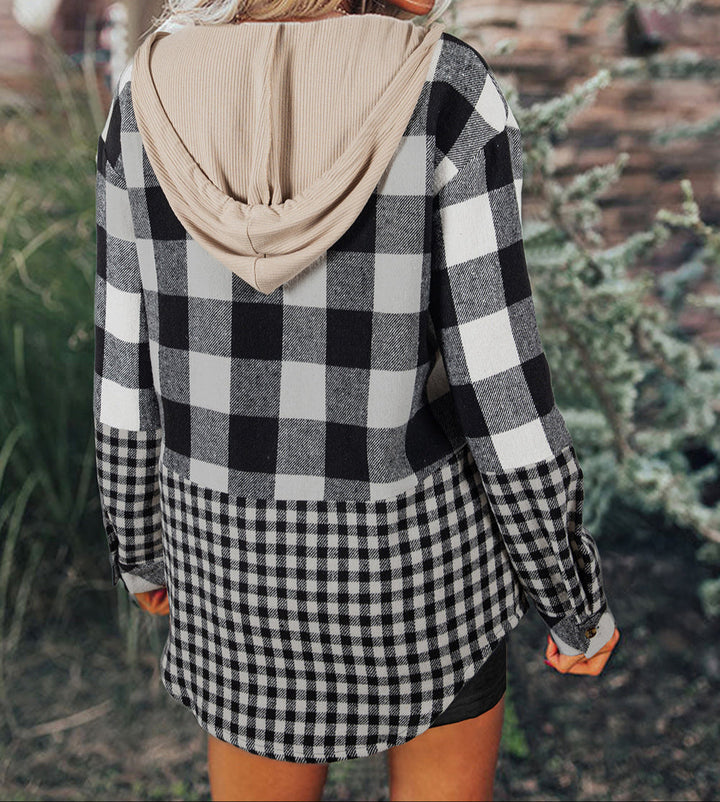 Black Double Plaid Shacket RTS