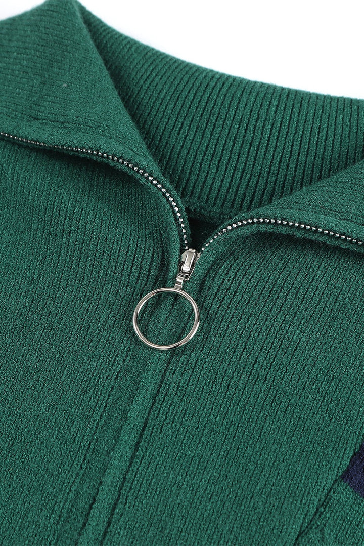 Stripe Zip Collar Dress RTS