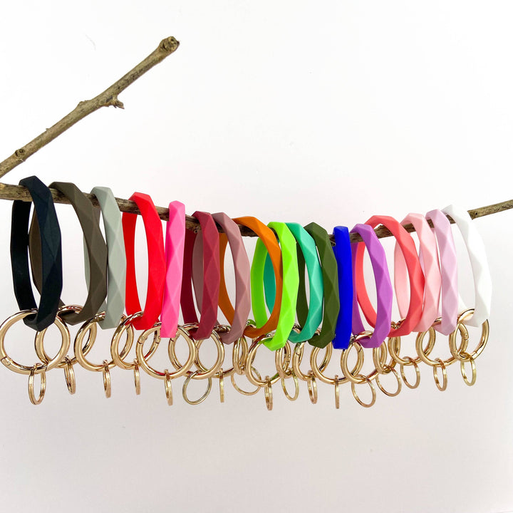 Diamond Shape Silicone Bracelet Keychain