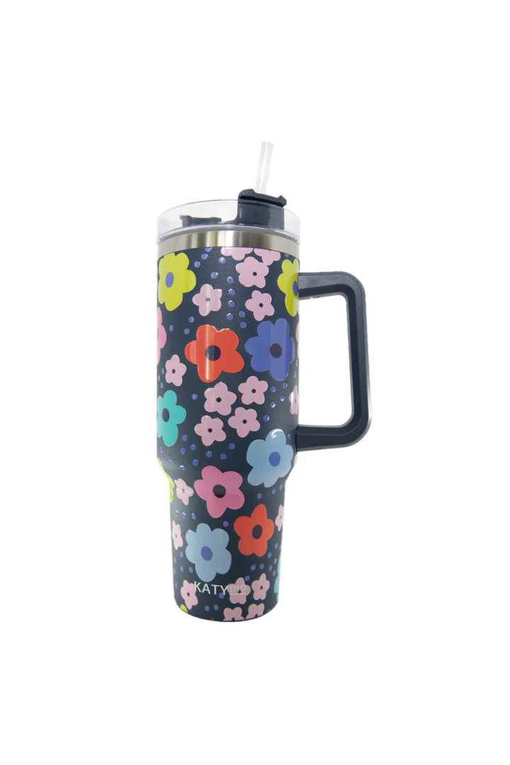 Navy Daisy 40oz Tumbler