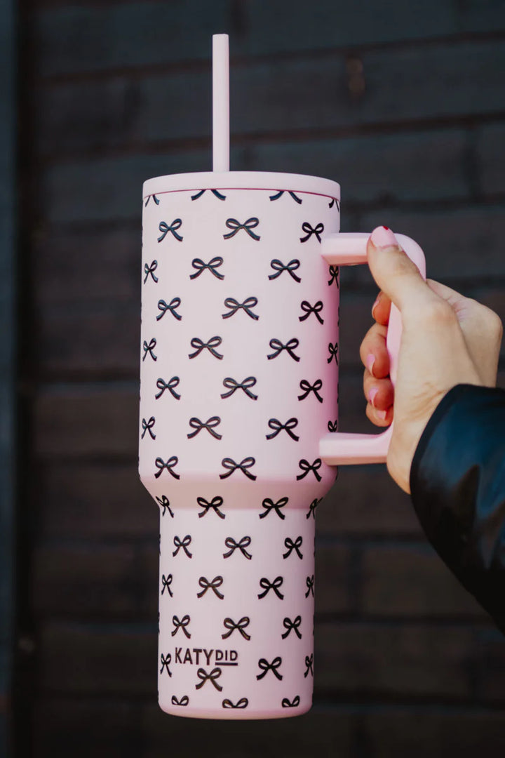 Black & Pink Mini Bows 38oz Tumbler