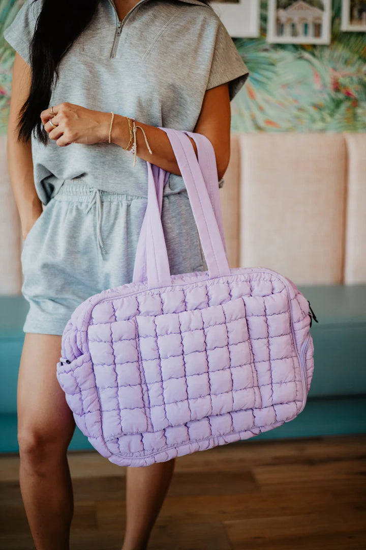 Quilted Weekend Duffel Bag w/ Pass-Thru Slip