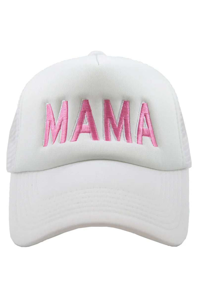 MAMA (Pink and White) Foam Trucker Hat