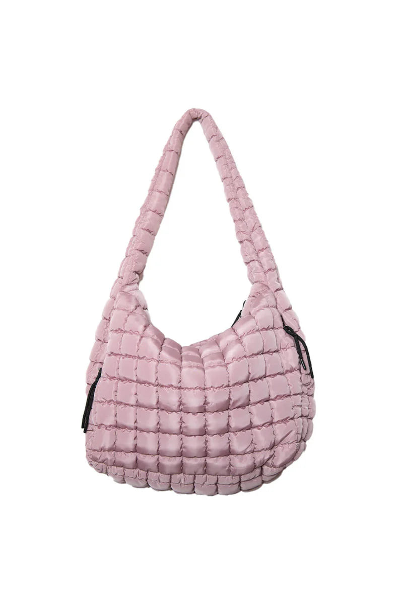 Mauve Quilted Puffer Tote