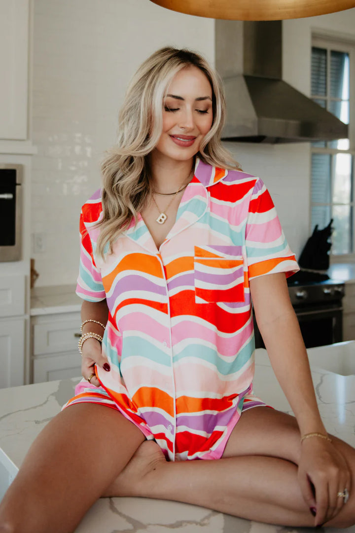 Multicolored Abstract Wave PJ Sets
