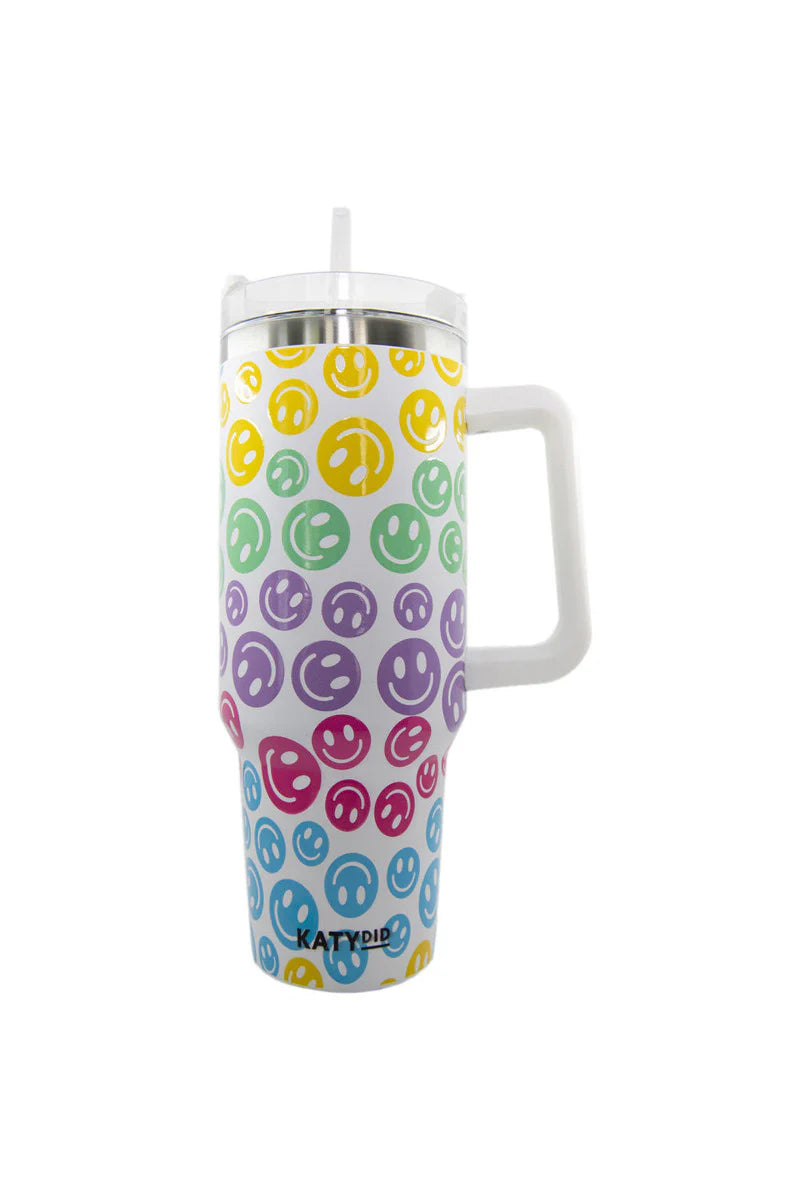 Pastel Happy Face 40oz Tumbler