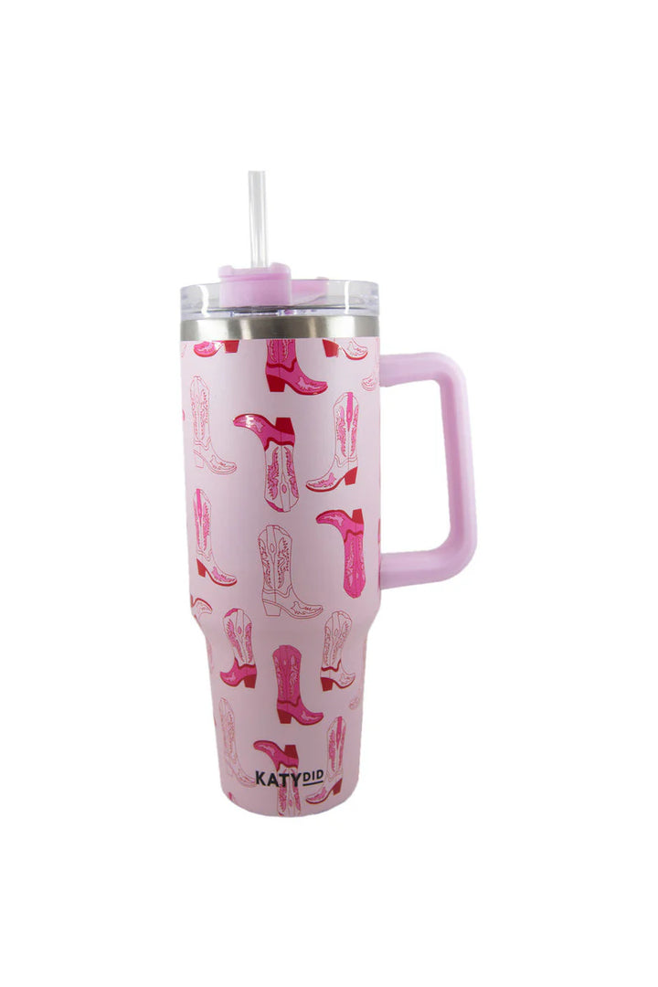 Light Pink Western Boots 40oz Tumbler