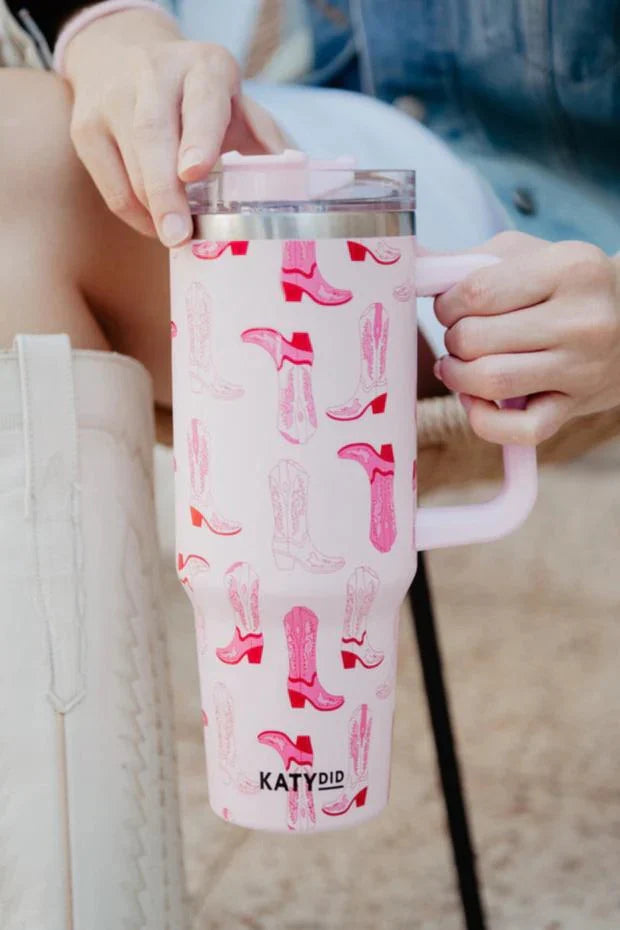Light Pink Western Boots 40oz Tumbler